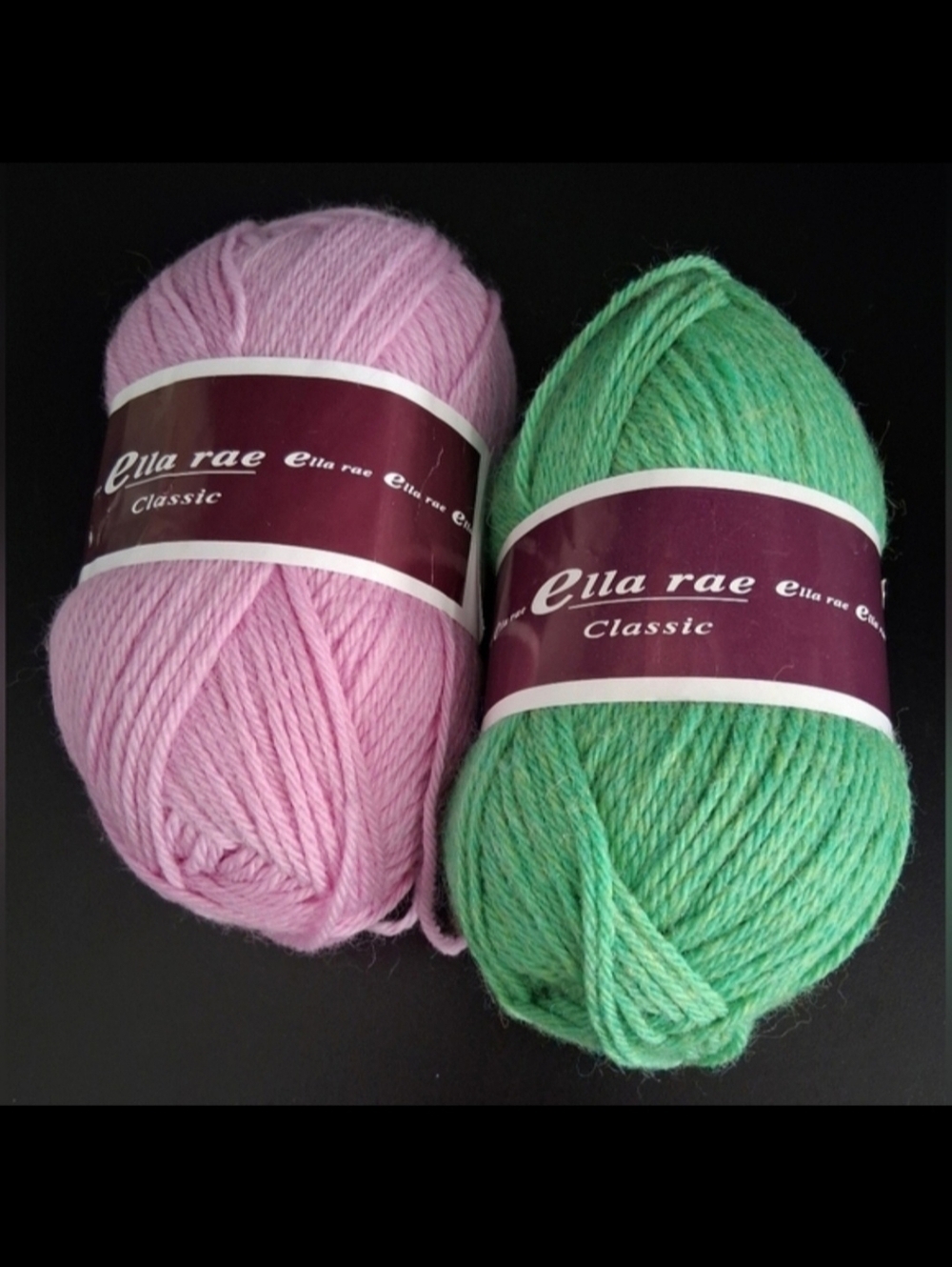 NWT Lot Of 2 Ella Rae Green & Pink Wool Craft Knit Crochet Yarn